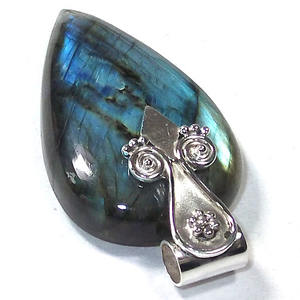 Labradorite Vente en gros Bijoux en argent 925 Pendentif en pierre précieuse Charme en argent sterling 925 Bijoux fins Pendentifs et breloques - Product Image 3