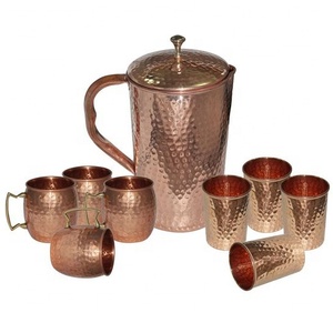 เหยือกทองแดงแท้ งานแฮนด์เมด ดีไซน์โบราณ เป็นมิตรกับสิ่งแวดล้อม คุณภาพแข็งแรง ขนาดใหญ่ สำหรับดื่ม  รับสั่งทำขนาดตามต้องการ สำหรับธุรกิจ - Product Image 2