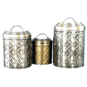 Ensemble de bidons décoratifs de conception standard en métal pour accessoires d'ustensiles de cuisine pour la maison à un prix abordable - Product Image 1