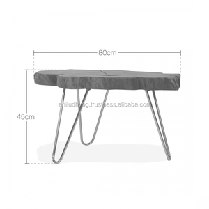 Vintage Industrial acacia maciza madera borde vivo mesa de café - Product Image 3