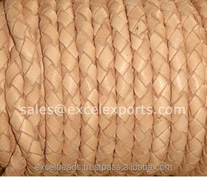 Tanga de cuero trenzado al por mayor en tamaños de 3mm, 4mm, 5mm, joyería artesanal, accesorio de kit DIY con cuentas de nailon de cristal de acero - Product Image 4