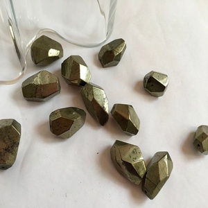 Pepitas de piedra de pirita, piedras preciosas facetadas perforadas, filamento completo - Product Image 3