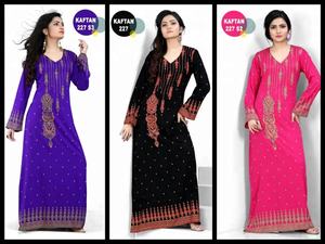 Fabrication de robe longue avec imprimé fantaisie, kaftan, vêtement pour le travail - Product Image 5