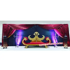 Wedding Stage King Sofa Golden Maharaja Arabian Wedding Sofa Different Style Wedding Furniture Manufacturer