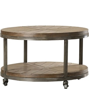 Mesa de centro de hierro y madera industrial vintage moderna, nuevos muebles de sala de estar para uso doméstico - Product Image 3