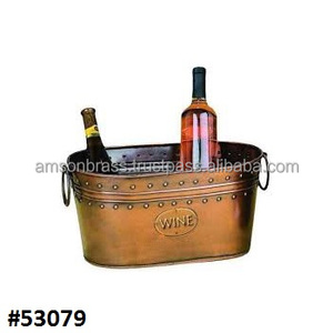 Cubo de hielo de metal grande, Enfriador de bebidas, Enfriador de vino de color antiguo con asa, fabricante y proveedor de accesorios de bar - Product Image 4