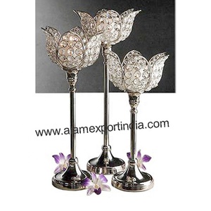 เชิงเทียนโลหะคริสตัลสำหรับตกแต่งวันครบรอบวันคริสต์มาสของตกแต่งชิ้นกลางที่ใส่น้ำชา - Product Image 4