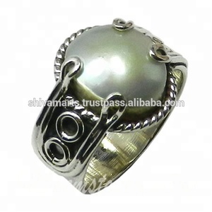 Custom Design 925 Sterling Silver Eternity Vermeil <b>Ring</b> Beautiful Fashion <b>Pearl</b> Gemstone Wedding Jewelry - Product Image 2