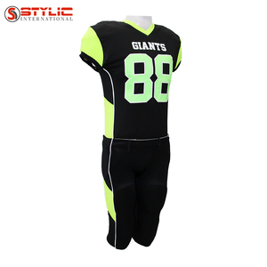 Uniforme de football américain personnalisé Giants 88 Noir Vert néon Sans manches Maillot en mesh Ensemble de pantalon Homme Adulte Respirant - Product Image 1