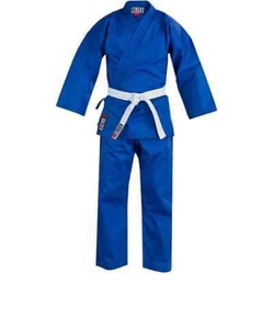 Kids Judo Uniform <b>Blue</b> 100% Cotton Regular Fit Durable Martial Arts Wear for Children - Product Image 1