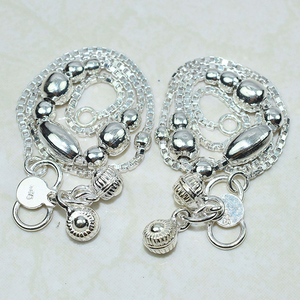 Tobilleras de Plata de Ley 925 con forma de cadena, tobilleras hechas a mano - Product Image 3