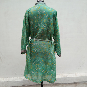 Kimono Vintage de seda para mujer, ropa de playa, Kimono de algodón con estampado Floral para interiores, venta al por mayor - Product Image 3