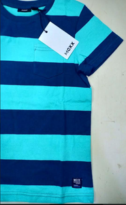 Camiseta a rayas azul cielo y azul para niños, camiseta informal de verano, 100% algodón, lote de Stock, de la más alta calidad - Product Image 2