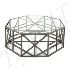 Mesa de centro superior de cristal para sala de estar, mueble de lujo de METAL, superventas - Product Image 2