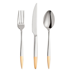 Juego de Cubiertos de acero inoxidable, vajilla de lujo chapada en oro, cuchara para servir a los invitados, bodas, fiestas, restaurante moderno, juego decorativo - Product Image 1