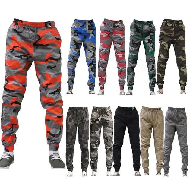 wholesale 2018 fashion camo design women sweatpants/Red Camo 100% cotton sweatpants/drawstring sweatpants