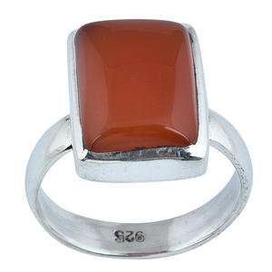 Vintage Argent Plaqué 925 Sterling Bague Rectangle Forme Cornaline Gemme À La Mode Unisexe Bijoux De Mariage - Product Image 1