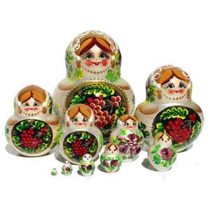 Traditionnel 10 pièces Rowanberry Matryoshka Babushka russe Matreshka poupées en bois ensemble enfants décoration de la maison jouet modèle - Product Image 1