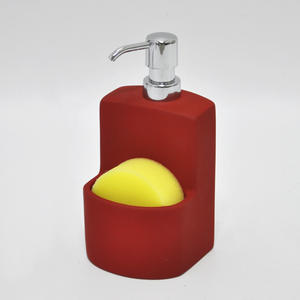 Red Ceramic Hand <b>Wash</b> <b>Soap</b> Dispenser Bottle - Product Image 1