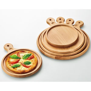 Sartén para servir pizza de madera de acacia con asa tamaño personalizado calidad fantástica sartén para servir pizza de madera de diferentes tamaños - Product Image 4