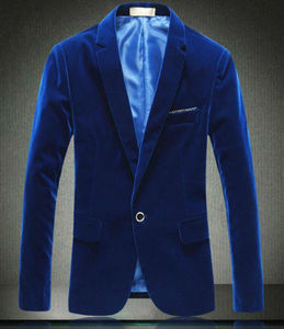 Kadife elbise ceket/ceket klasik FIT kadife/kraliyet mavi spor ceket - Product Image 4
