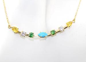 Collar con colgante de piedras preciosas para mujer, cadena chapada en oro hecha a mano, regalo de joyería para mujer - Product Image 5