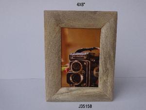 Cadre photo en bois de manguier avec motifs incurvés Décoration de la maison en métal de fer Cadre photo de table en bois - Product Image 4