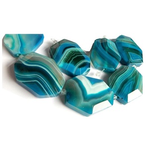 High Quality Aquamarine Onyx Agate <b>Crystal</b> Nugget Faceted Tumbled Drilled Gemstone Strand <b>Crystal</b> <b>Healing</b> <b>Necklace</b> Wholesaler - Product Image 2