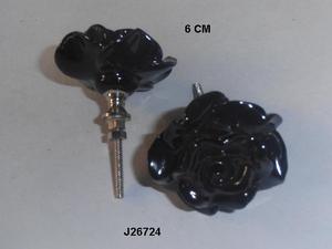 Tiradores de perilla de armario de cerámica de alta calidad, forma de flor pintada a mano para cajón de tocador y herrajes para puertas para el hogar, cocina y oficina - Product Image 3