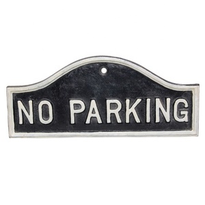 Señales de tráfico metálicas, señal de pared de prohibido estacionar, señal de advertencia decorativa de aluminio hecha a mano, fácil instalación - Product Image 1