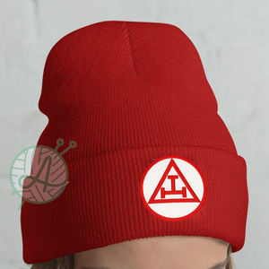 Freemason Royal Arch Winter Beanie Hat 100% Lana Adulto Lodge Regalia con Skull Cuff Personalizable Masonic Royal Arch Accesorio - Product Image 1