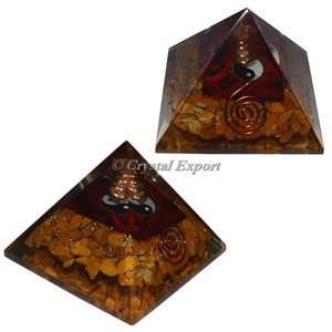 Yellow Jasper Ying Yag <b>Orgonite</b> Pyramid - Product Image 1