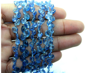 High Quality 8 Inch Natural Blue Kyanite Faceted <b>Stone</b> <b>Beads</b> Loose Drops Shape Gemstone for Jewelry Making - Product Image 3