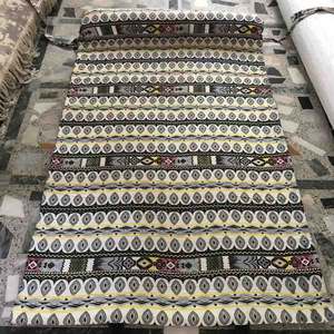 พรมทำมือแบบดั้งเดิมจากอินเดีย ผ้าไม่ทอ กันน้ำ กันลื่น ป้องกันเชื้อโรค ผลิตจากผ้าฝ้าย สำหรับใช้กลางแจ้ง ห้องนั่งเล่น และพื้นที่สำหรับสวดมนต์ - Product Image 2