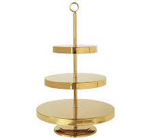 Customisable Luxury Gold <b>3</b>-<b>Tier</b> <b>Cake</b> <b>Stand</b> Metal Wedding and Party Decorative Accessory - Product Image 3