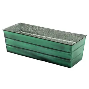 Оцинкованный Цветочный ящик для окна-зеленый-Средний для темно-зеленого ограждения, ящик для цветов, плантатор с кронштейнами