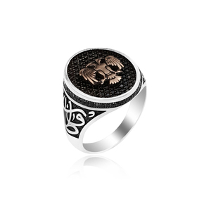 925K Sterling Silver Ottoman Turkish <b>Men</b> <b>Ring</b> Star Crescent <b>Ring</b> Model6 - Product Image 2