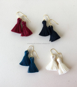 El Arte del Borlaño Hecho a Mano/ Pendientes de Borlaño/ Ligeros/ Borlaños de Algodón/ Pendientes de Borlaño Sencillos - Product Image 1