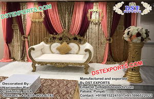 Ensemble de canapé de mariée et de marié de scène de mariage italien dernier cri décorations de meubles de mariage du fabricant à vendre - Product Image 4