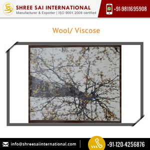 Tapis moderne en laine brodée et viscose taille personnalisée fabricant indien tendance prix de gros Technics tuftés poils bas - Product Image 2