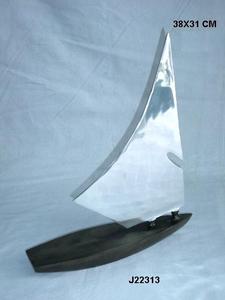 High Quality Aluminium Boat Replica With Mirror Polish and Base in Color <b>Nautical</b> Home <b>Decoration</b> Metal Boat Replica - Product Image 6