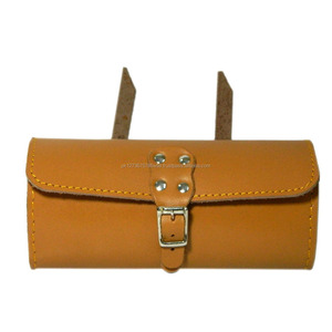 Bolsa de herramientas de sillín de bicicleta de cuero genuino de alta calidad, bolsa de asiento de bicicleta Vintage para herramientas, bolsa de almacenamiento de ciclismo hecha a mano - Product Image 1