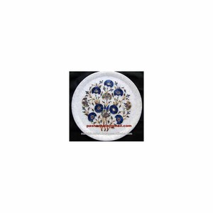 Marble Inlay Plate With Lapis Work - Product Image 1
