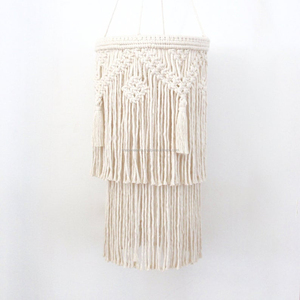 Macramé hermoso macramé lámpara araña Bohemia decoración del hogar pequeña candelabro decorativo - Product Image 5