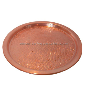 Plateau de service martelé en métal pour la décoration de table de restaurant à la maison plateau de service en cuivre produits en cuivre de vente chaude - Product Image 5