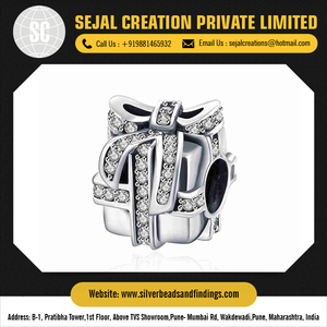 ตัวเว้นช่องเงินสเตอร์ลิง ลูกปัดเงินสเตอร์ลิง B69 ขายส่ง อุปกรณ์ทำเครื่องประดับคุณภาพสูง - Product Image 4