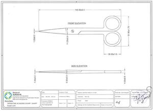 Ciseaux à pansements médicaux en acier inoxydable STR certifiés CE Classe I 145 mm, ciseaux chirurgicaux pour premiers secours et tissus - Product Image 4