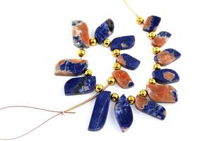 6.5 "ยาว15ชิ้น1เส้นใยธรรมชาติ sodalite อัญมณีแบน S รูปร่างสร้อยคอทำด้วยมือเครื่องประดับผู้หญิงขายส่ง - Product Image 4