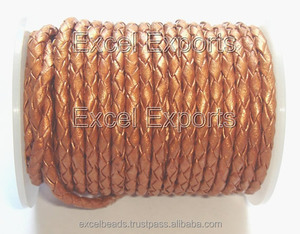 Natural <b>Leather</b> Braided Bolo <b>Leather</b> <b>Cords</b> 3mm 4mm, 5mm and 6mm Sizes in Various Colors From Excel Exports - Product Image 3