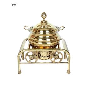 Chauffe-plat plaqué or pour la maison Ustensiles de cuisine décoratifs pour buffet Réchauffeur d'aliments Pot contenant des plats modernes Buffet Chauffe-plat - Product Image 1